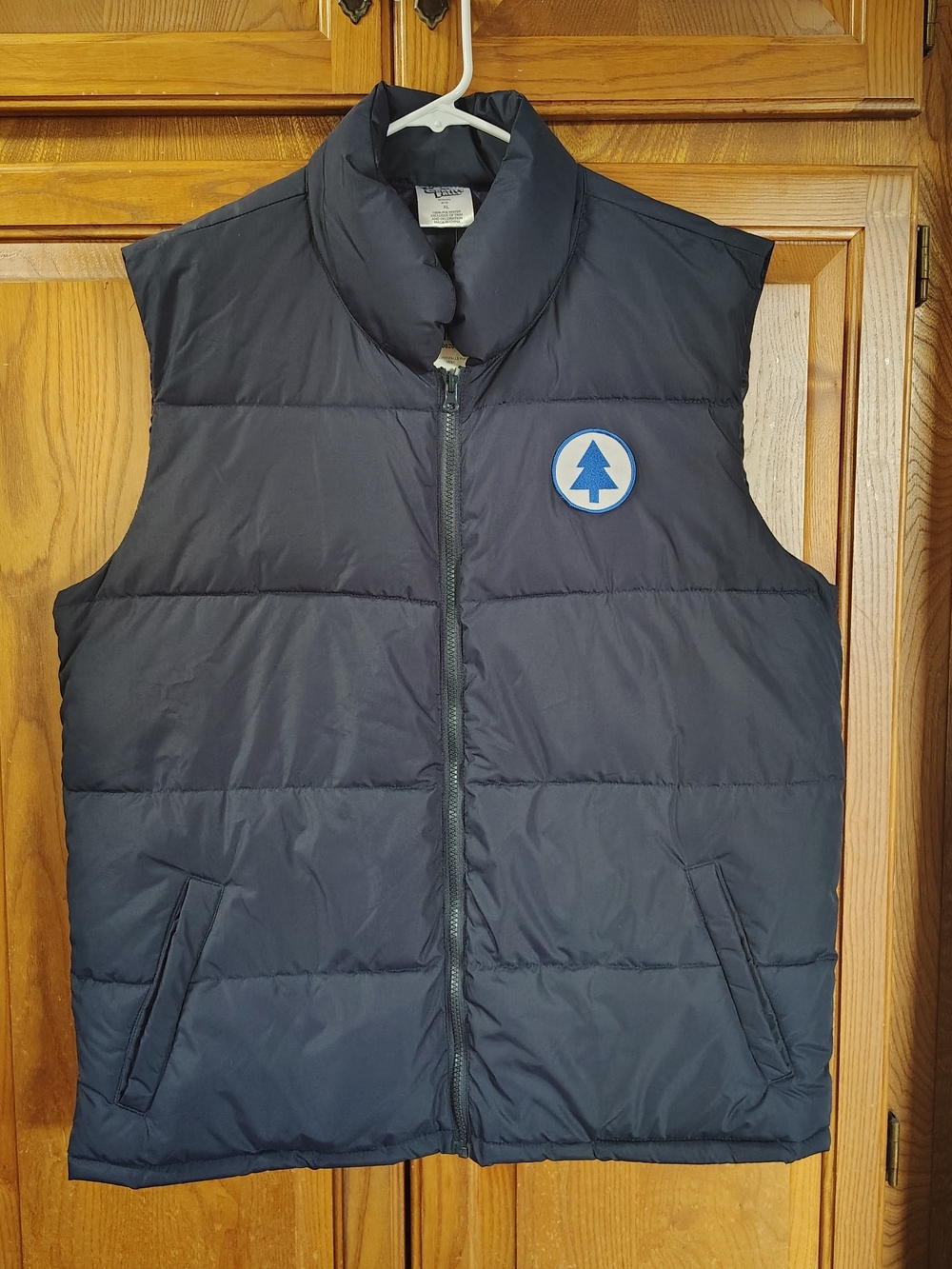 NWT Gravity Falls Dipper Adult XL Puffer Vest Full Zip Navy Blue Disney Costume